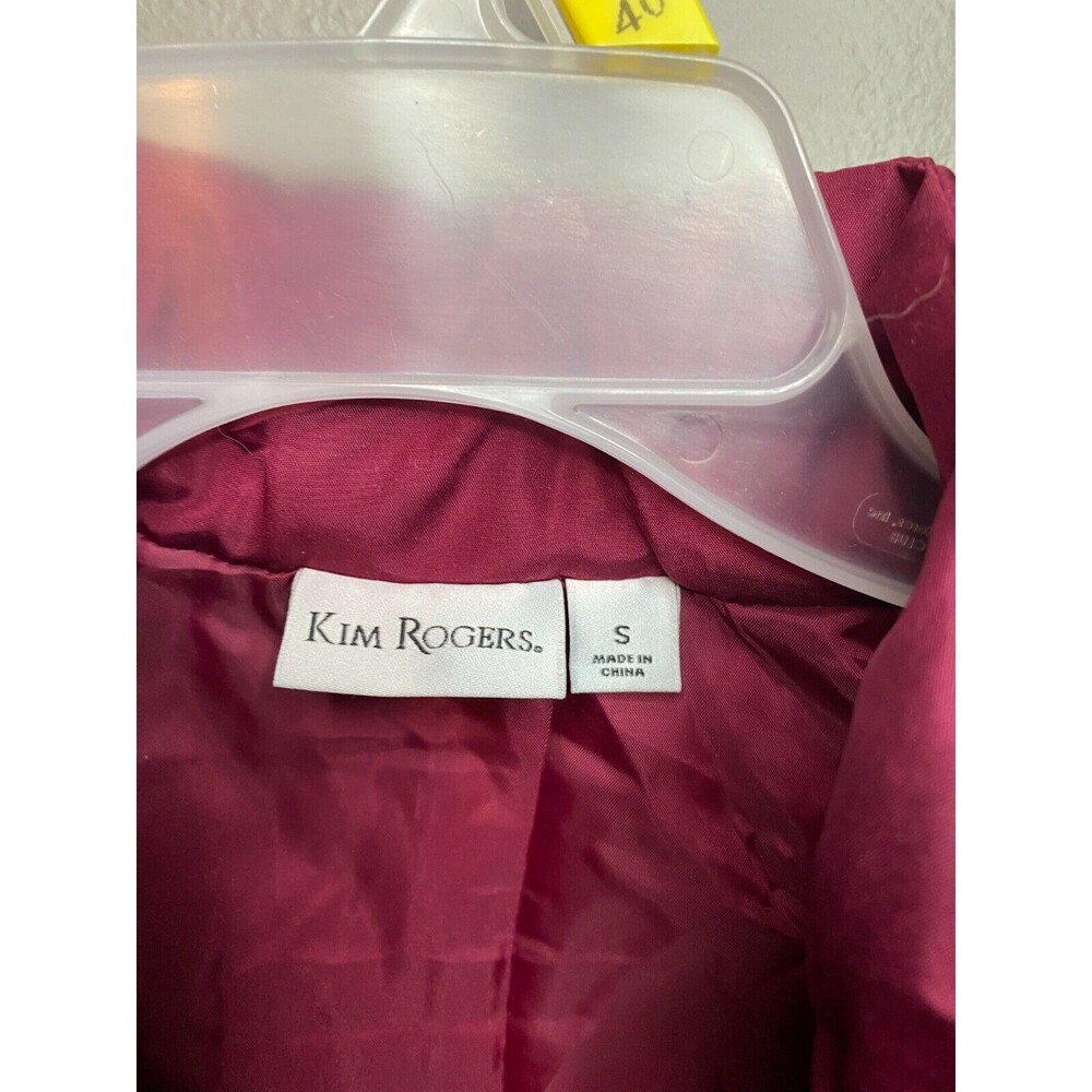 NWT KIM ROGERS SCROLL QUILTED VEST Women's Size Small Sangria Maroon - Picture 5 of 5